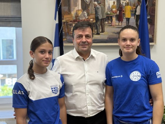 Συνάντηση του Αντιπεριφερειάρχη Ηρακλείου Νίκου Συριγωνάκη  με τις Πρωταθλήτριες Μαριεύα και Χριστίνα Λέων